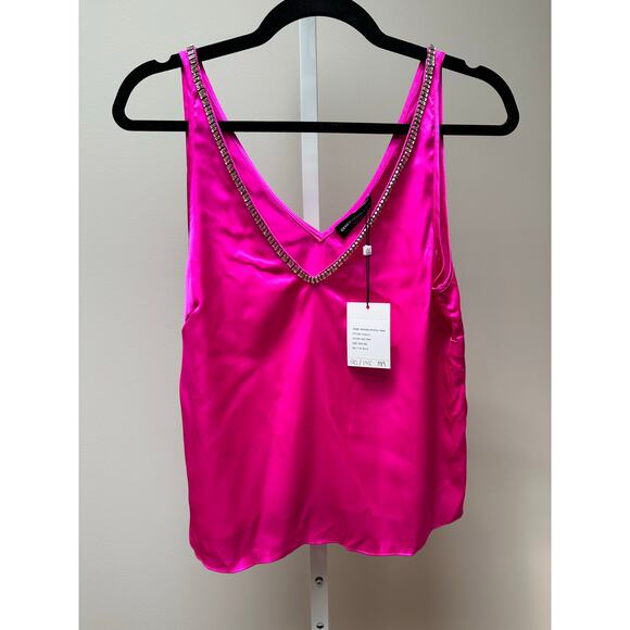 NEW NWT Generation Love Women's Pink Marian Crystal Trim Tank Top Size Small - Picture 3 of 7